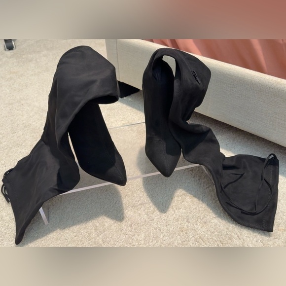 Black Over the Knee Boot - Picture 1 of 15